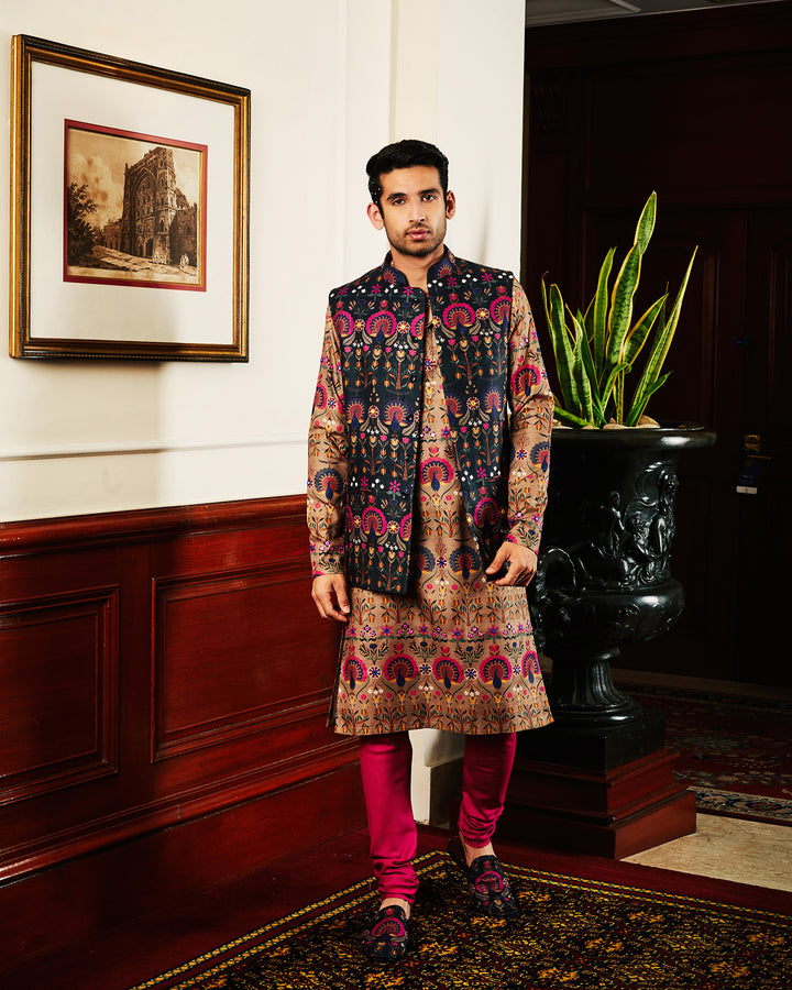 Azure Kurta and Jacket Set