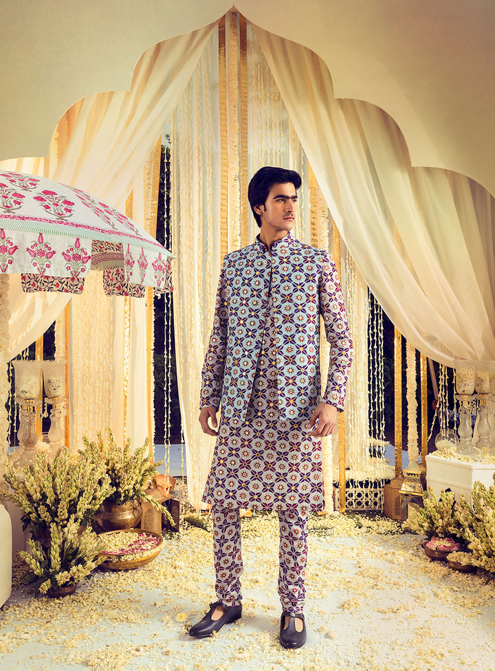 SAFDAR KURTA SET WITH BUNDHI