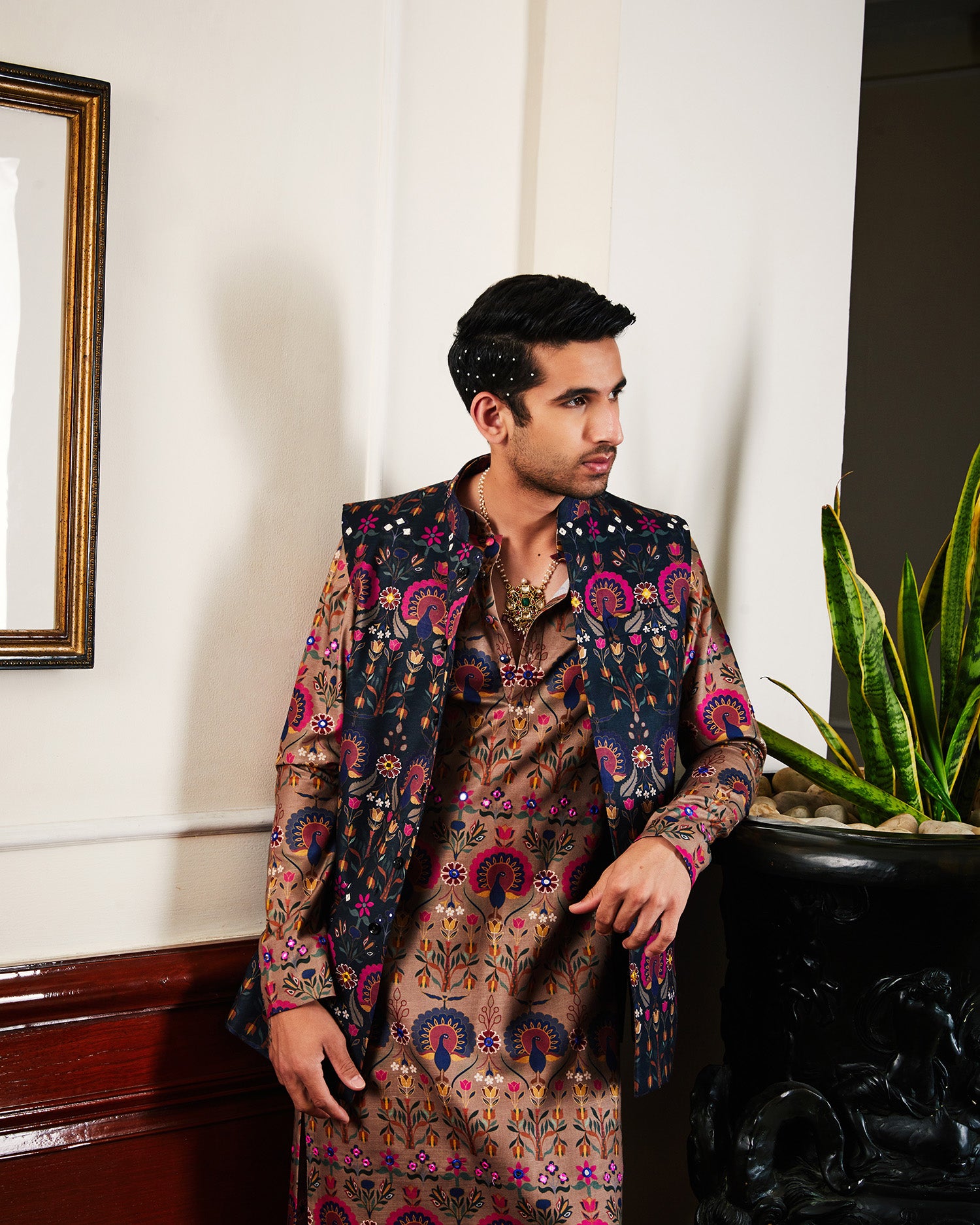 Azure Kurta and Jacket Set