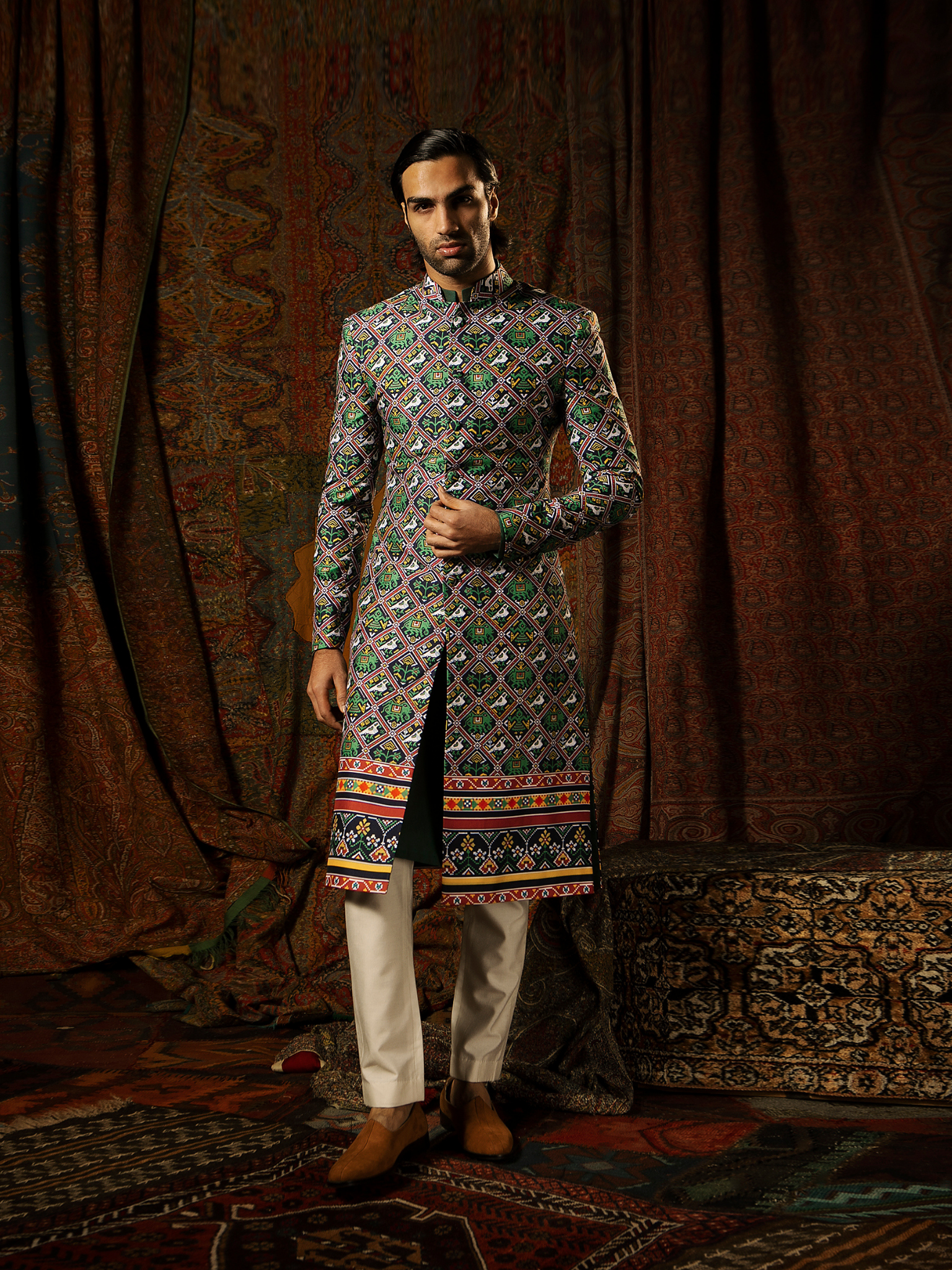 Baagh Achkan With Pants