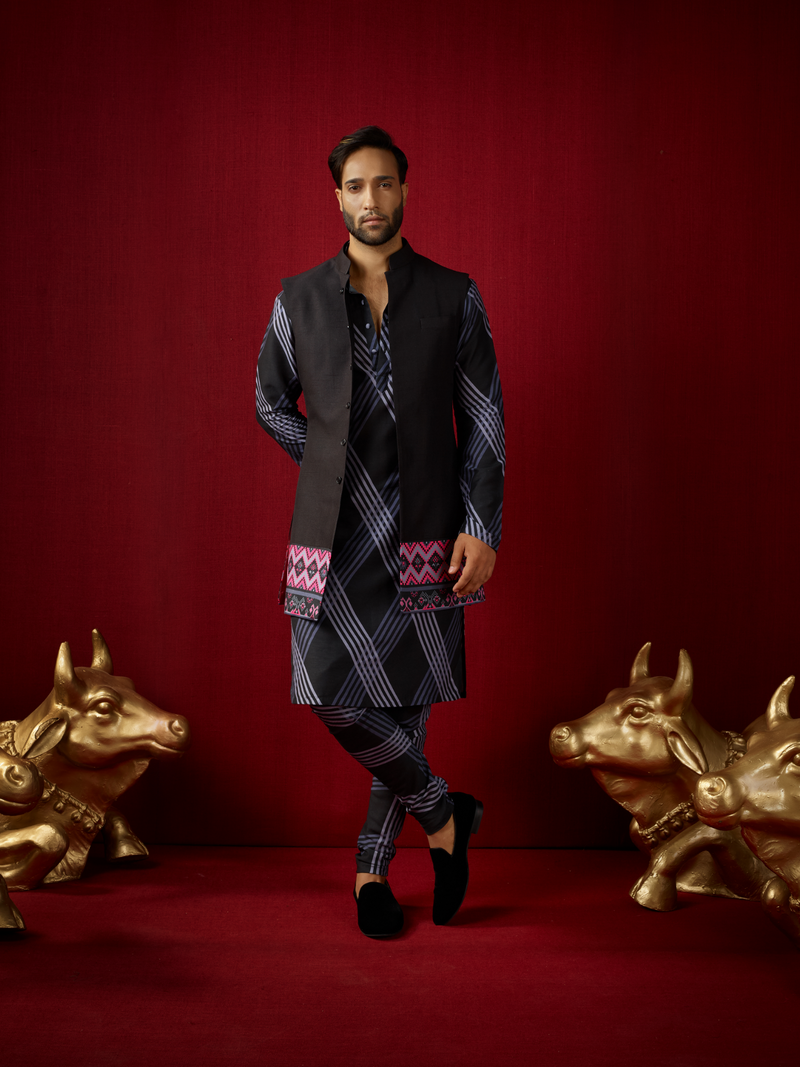 Sharf Kurta & Churidar Set with Bandhi