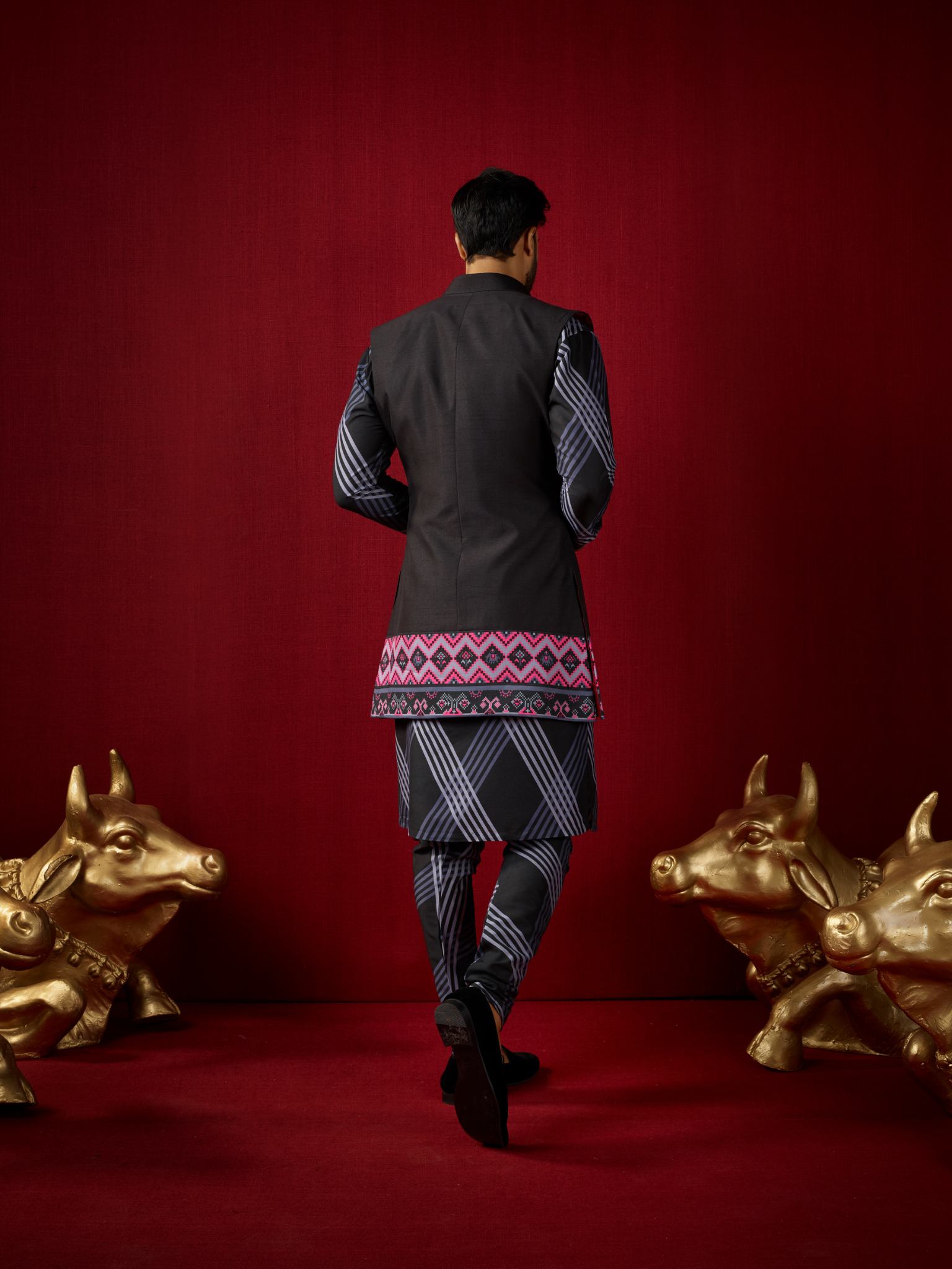 Sharf Kurta & Churidar Set with Bandhi