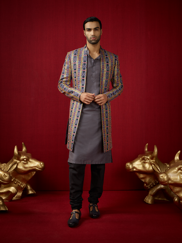 Tanasub Indo Western Jacket with Kurta & Churridar