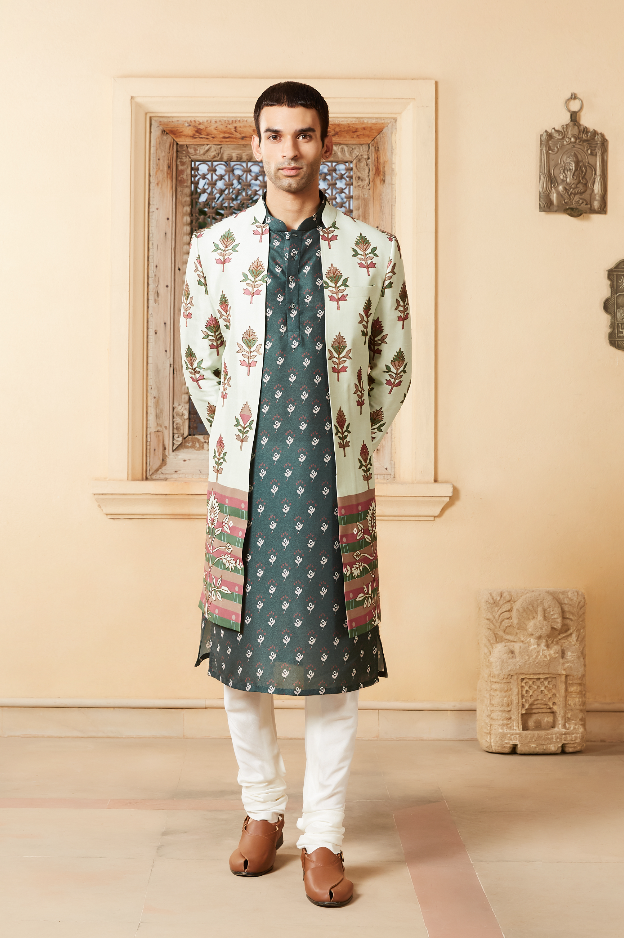 Dahr Kurta and Churidar Set with Jacket