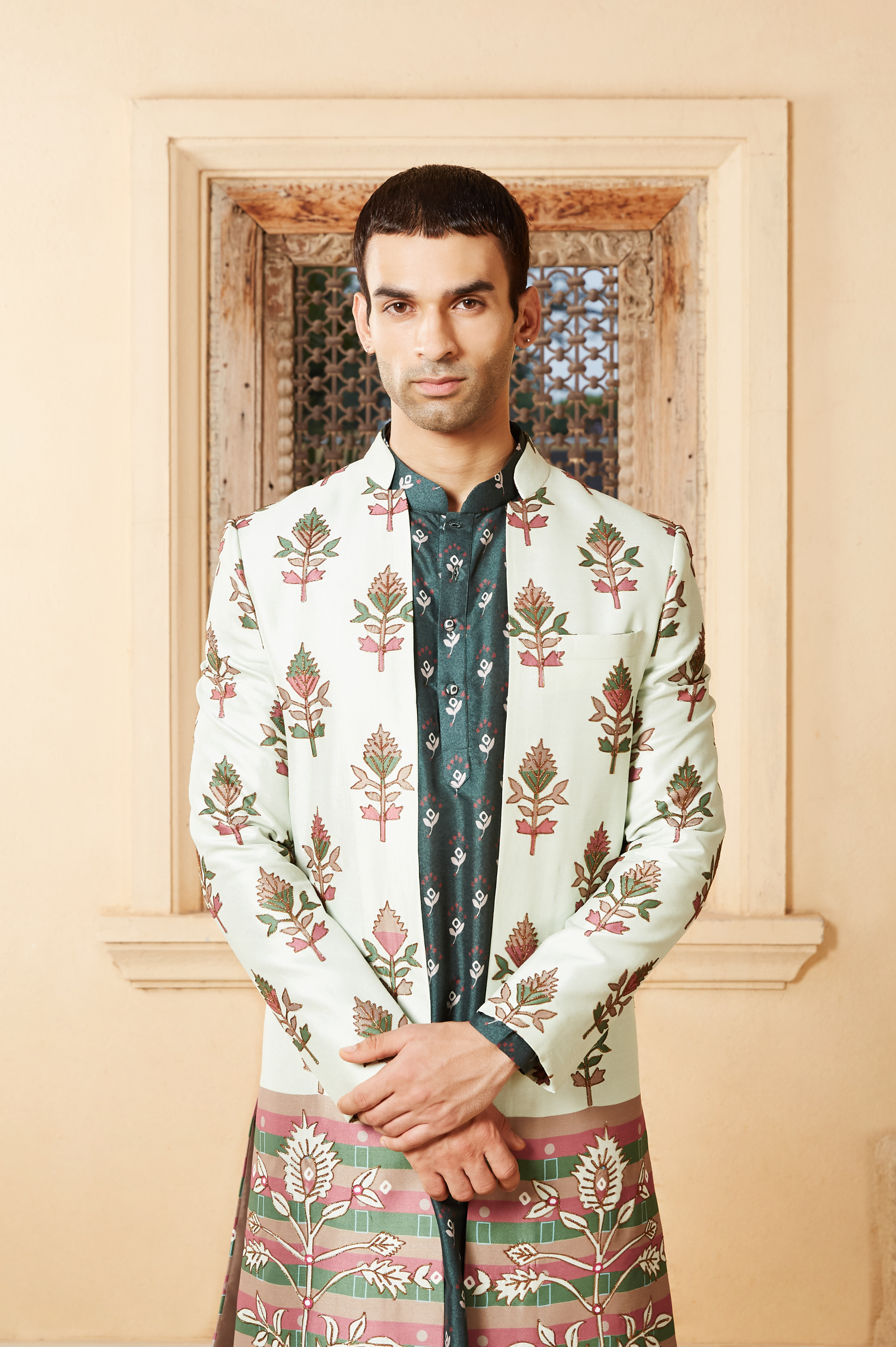 Dahr Kurta and Churidar Set with Jacket